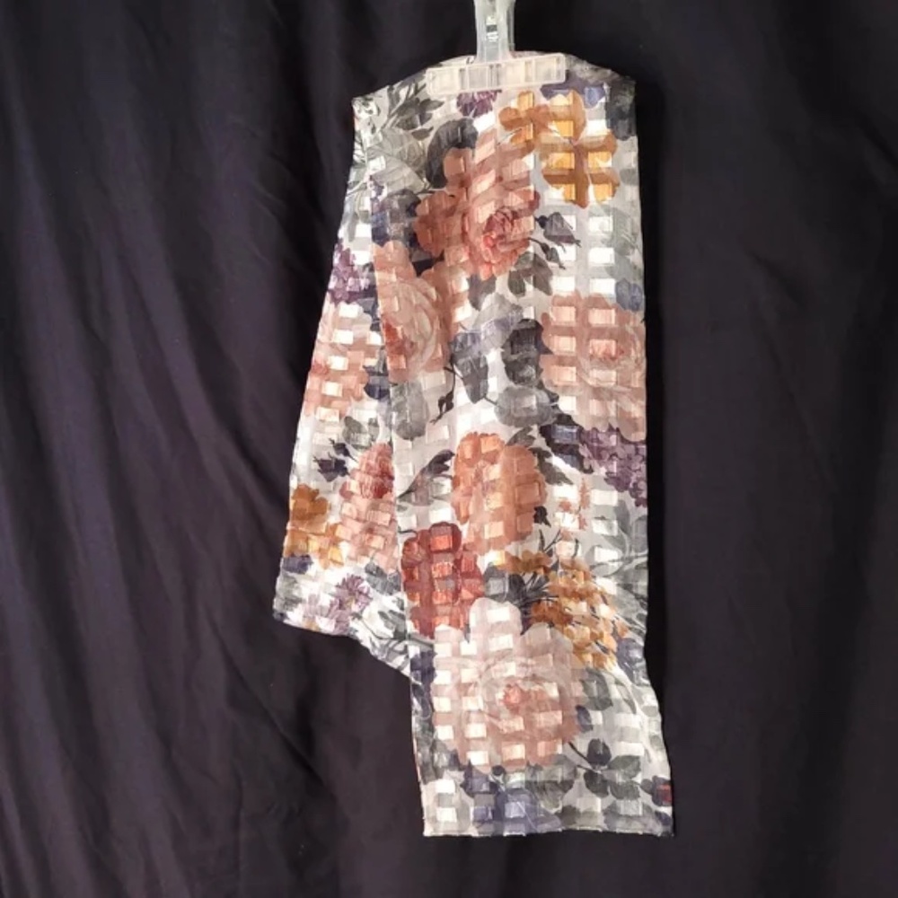 Sheer Double Layer Scarf Metallic Accents